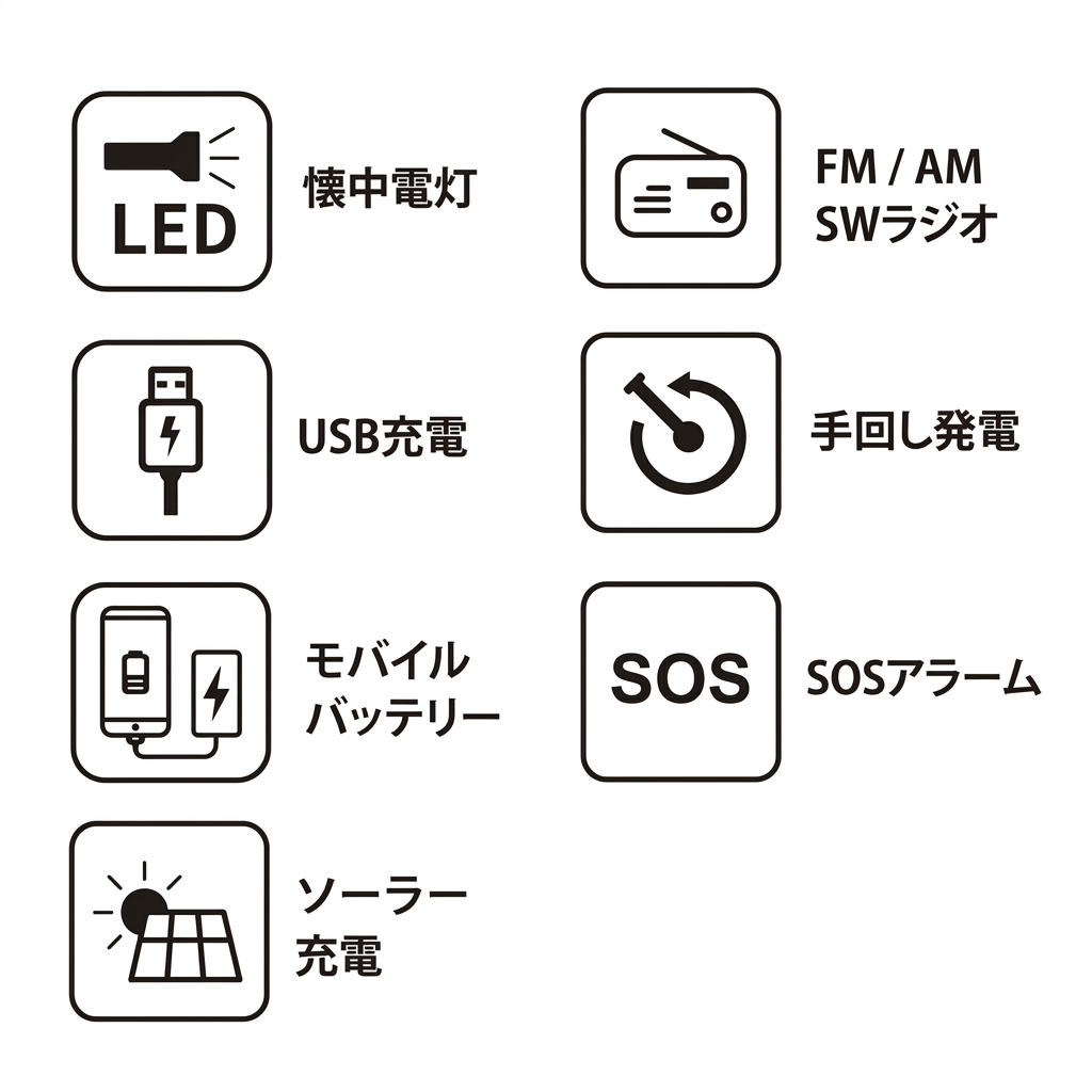 RELAX カラビナラジオ 多機能防災ラジオ