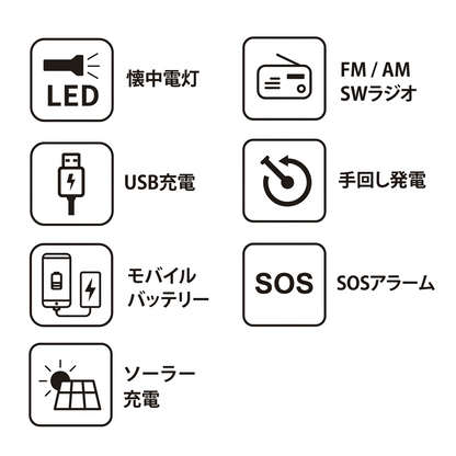 RELAX カラビナラジオ 多機能防災ラジオ